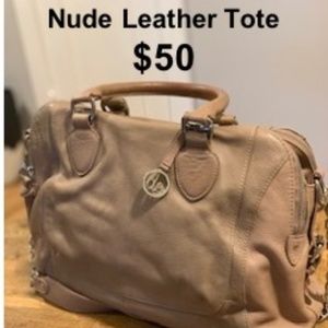 Leather Tote w/ Chain